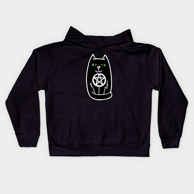 Witchy Cat Kids Hoodie by bubbsnugg